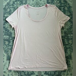 Light Pink Scoop Neck T Shirt